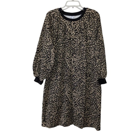 The GET long sleeve Black and Tan Sweatshirt Dress size XL - Picture 5 of 8